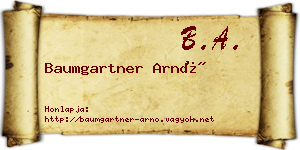 Baumgartner Arnó névjegykártya